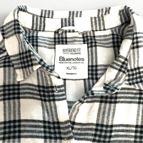 Bluenotes Boyfriend Fit Black Plaid Women’s XL Casual Comfort Grungy 90s Style - Picture 4 of 8